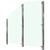Staket Pro Zaun , silber (silberfarben), Pfosten: 3 Stk., Edelstahl, Glas, Zaunelemente, Zaun, Glaszaun, Gesamtlänge: 2,212 m, 3 Pfosten