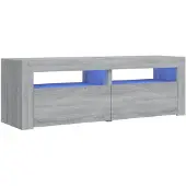 vidaXL TV-Schrank mit LED-Leuchten Grau Sonoma 120x35x40 cm