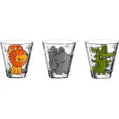 Leonardo Kinderbecher "Kinderbecher Bambini 215 ml 3er Set bunt", bunt, 3 tlg., Glas, Trinkgefäße, Kinderbecher