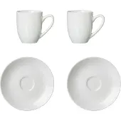 Ritzenhoff & Breker Tasse "Espressoset Bianco 4er Set weiß", weiß, B:2cm H:2cm, Porzellan, Trinkgefäße, Tasse, Spülmaschinengeeignet