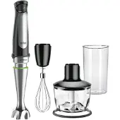 Braun MQ 7035X, Pürierstab, 0,6 l, 1,2 m, 1000 W, Schwarz, Satinierter Stahl
