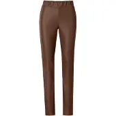 HEINE Leggings "Lederimitat-Leggings Lederimitathose in figurschmeichelnder Schlupform", Damen, Gr. 40, N-Gr, braun, Web, Stoff, , Modisch, Hosen Leggings