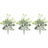Creativ Green Winterliche Kunstpflanze "Weihnachtsdeko", grün, H:38cm, Kunststoff, Kunstpflanzen, Winterliche Kunstpflanze, Zweige mit künstlichem Schnee bedeckt, 3er-Set