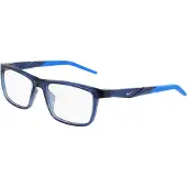 Nike 7057 Unisex-Brille inkl. Gläser Vollrand Eckig Acetat-Gestell 54/17/145, blau