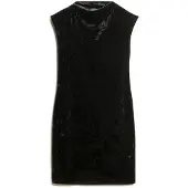 Superdry für Damen. W8011934A Samt-Bodycon-Kleid schwarz (L), Lässig, Party, Polyester, Ärmellos / Hosenträger