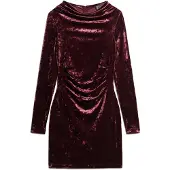 Superdry für Damen. W8011367A Langärmeliges Minikleid aus rosa Samt (XL), Party, Polyester, Langarm