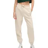 Superdry für Damen. W7011098A Jogginghose mit Gummizug und Essential-Logo an der Unterseite (L), Beige, Lässig, Baumwolle