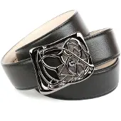 Anthoni Crown Ledergürtel , Damen, Gr. 95, schwarz, Leder, unifarben, Gürtel Ledergürtel, mit Designer Schließe