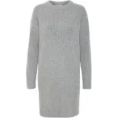 B.young Midikleid "Damen Kleid BYONEMA", Damen, Gr. S, N-Gr, grau (mid grau melange), Obermaterial: 62% Polyester PES. 25% Polyacryl PAN. 9% Polyamid PA. 4% Elasthan EL., Kleider Midikleid