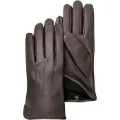 PEARLWOOD Lederhandschuhe , Damen, Gr. 7.5, braun (schwarz braun), Schafsleder, unifarben, Handschuhe Lederhandschuhe, Seitenschlitze für komfortables Anziehen