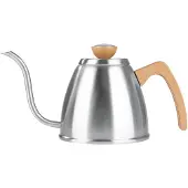 BEEM Wasserkessel Edelstahl mit Thermometer & Holz-Griff 1 Liter