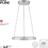 Neuhaus PURE LED-Hängeleuchte E-Loop, stone, Ø 70 cm, Aluminium, CCT