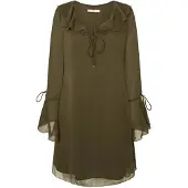 Pepe Jeans für Damen. PL953617 Respekt Kleid grün (XS), Lässig, Polyester, Langarm
