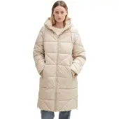 Tom Tailor Damen Puffer Parka mit Kapuze, 12365 - Dusty Beige, M