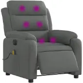 vidaXL Massagesessel Elektrisch Dunkelgrau Stoff