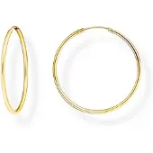 Thomas Sabo Paar Creolen "mittelgroß", gold (gelbgoldfarben), Ohrringe, Damen, 40mm, Silber 925 (recycelt), Paar Creolen