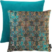 Apelt Dekokissen "Saphir" Gr. 1, blau (petrol, bedruckt), B:46cm L:46cm, Leinen, Polyester, Dekokissen_Sitzkissen_Kissenhüllen, Dekokissen, Wendekissenhülle ohne Füllung, 1 Stück