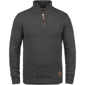 !Solid Troyer SOLID "Troyer SDTommy", Herren, Gr. L, grau (dar grau m), Obermaterial: 50% Baumwolle CO. 50% Polyacryl PAN., Pullover Troyer