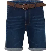 INDICODE JEANS IDQuincy Herren Jeans Shorts Kurze Denim Hose mit Gürtel aus Stretch-Material Regular Fit