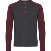 Indicode Rundhalsshirt "Rundhalsshirt IDWinston", Herren, Gr. L, grau (charcoal, wine), Obermaterial: 100% Baumwolle CO., Shirts Rundhalsshirt