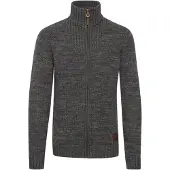 !Solid Strickjacke SOLID "Strickjacke SDPomeroy", Herren, Gr. L, grau (dunkelgrau), Obermaterial: 100% Baumwolle CO., Strickjacken Strickjacke