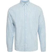 Indicode Langarmhemd "Langarmhemd IDHanko", Herren, Gr. XXL, N-Gr, blau (moonlight), Obermaterial: 55% Leinen LI. 45% Baumwolle CO., Hemden Langarmhemd