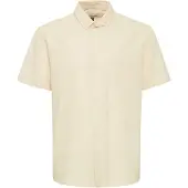 Blend Kurzarmhemd "Kurzarmhemd BHShirt", Herren, Gr. M, N-Gr, beige (oyster gray), Obermaterial: 70% Baumwolle CO. 30% Leinen LI., Hemden Kurzarmhemd