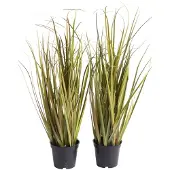 Botanic-Haus Kunstgras "Grasarrangement", bunt (grün, hellbraun), B:24cm H:48cm T:24cm Ø:24cm, Kunststoff, Kunstpflanzen, Kunstgras