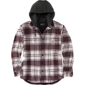 Carhartt Rugged Flex Relaxed Fit Flannel Fleece Lined Hooded Shirt Jac elm (ELM) S REG