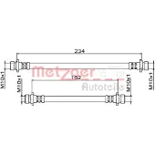 METZGER Bremsschlauch 4111861 Hinterachse rechts für HONDA