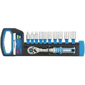 Osmo Steckschlüsselsatz mit Ratsche HT1R334 Umschaltknarre Knarrenkasten 10 Stecknüsse
