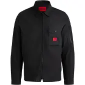 HUGO Langarmhemd "Emmond" Oversize Fit, 2-Wege-Zipper, Baumwoll-Mix