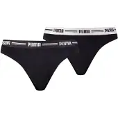 Puma String "String 2er Pack", Damen, Gr. XL, schwarz, Obermaterial: 57% Baumwolle CO. 38% Modal CMD. 5% Elasthan EL., Unterhosen String