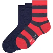 Falke Happy Giftbox 3-Pack Kinder Socken, 35-38, Mehrfarbig, Uni,Streifen, Baumwolle
