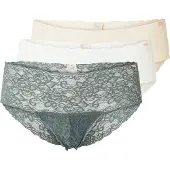 Dorina Slip "Lana", Damen, Gr. S, Spitze, grün (grün, beige, ivory), Spitze, Obermaterial: 92% Polyamid, 8% Elasthan, unifarben, eng, Unterhosen Slip, florale Spitze, Multipack