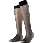 Falke Net Damen Kniestrümpfe, 35-38, Schwarz, Netz