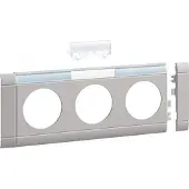 Hager GB080317035 Blende 3-fach Steckdose zu Oberteil 80mm beschriftbar anreihbar hfr lichtgrau