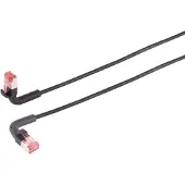 Lanview LV-6AFTP-FLEX-ANG-0025B, 0,25 m, Cat6a, U/FTP (STP), RJ-45, RJ-45, Schwarz
