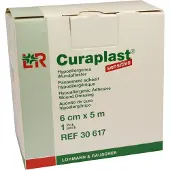 Lohmann & Rauscher Curaplast sensitive Wundschnellverband, 5 m Rolle, Klebende Wundauflage passt sich den Körperkonturen an, 1 Rolle, Maße: 5 m x 6 cm