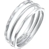 Elli Ring-Set "Ring Stapelring Stacking Boho Set (3 tlg.) 925 Sterling Silber" Gr. 54, silber, Fingerringe, Damen, 54, ohne Stein, Silber 925 (Sterlingsilber), Ring-Set