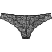 Vivance String "Mirabella", Damen, Gr. 40/42, Microtouch, schwarz, Microtouch, Obermaterial: 87% Polyamid, 13% Elasthan, körpernah, Unterhosen String, rundherum aus Spitze