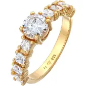 Elli Silberring "Ring Zirkonia Verlobung Eternity 925 Silber" Gr. 54, gold, Fingerringe, Damen, 54, Silber 925 (Sterlingsilber), Silberring