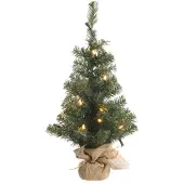 Merkloos Künstlicher Weihnachtsbaum 90cm mit LED Beleuchtung - Mini Baum für Innen