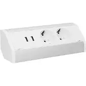 Metabo Orno Möbelsteckdose 2X2P+Z+Usb, Schuko Weiß-Silber