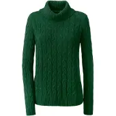 HEINE Longpullover "Rollkragen-Pullover Feinstrickpullover mit Zopfmuster", Damen, Gr. 36, grün (moos), Grobstrick, , Modisch, Pullover Longpullover