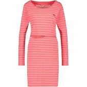 Alife & Kickin Blusenkleid , Damen, Gr. L, Normalgrößen, pink (coral), 65% Baumwolle, 35% Polyester, Rundhals, Kleider Blusenkleid