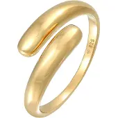 Elli Silberring "Ring Wickelring Zart Basic 925 Sterling Silber" Gr. 58, gold, Fingerringe, Damen, 58, Silber 925 (Sterlingsilber), Silberring