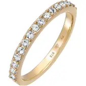 Elli Silberring "Ring Bandring Memoire 925 Silber, mit Kristallen von Swarovski" Gr. 54, gold, Fingerringe, Damen, 54, Silber 925 (Sterlingsilber), Silberring