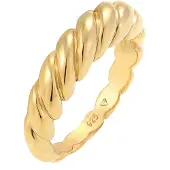 Elli Silberring "Ring Twisted Gedreht Bandring 925 Silber" Gr. 54, gold, Fingerringe, Damen, 54, Silber 925 (Sterlingsilber), Silberring