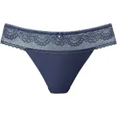 LASCANA High-Waist-String mit breitem Bund aus floraler Spitze